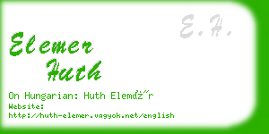 elemer huth business card
